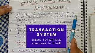 Lec  40  Transaction System in DBMS  Transaction processing concept [upl. by Annayehc]