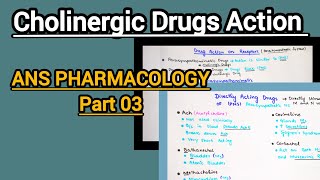 Directly Acting Cholinergic Drugs Cholinergic Drug ActionANS Pharmacology Part 03 [upl. by Eednar475]