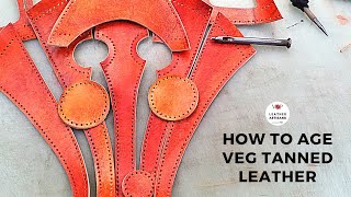 How to Age Veg Tanned Leather by VampP Leather Artisans [upl. by Nnawtna798]