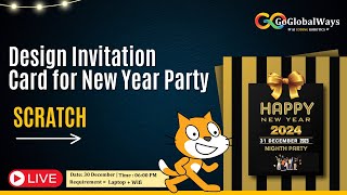 Design Invitation Card in Scratch for New Year Party  Happy New Year 2024 [upl. by Sucramd]