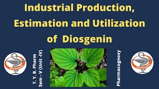 Industrial Production Estimation and Utilization of Diosgenin HINDI [upl. by Duff745]