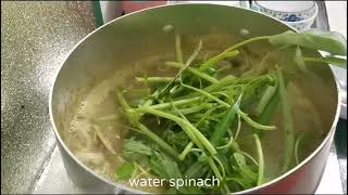 How to make water spinach soup with fish easy and nice dish it looks tasty with strange recipe [upl. by Vories]