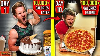 I Did A 10000 Calorie Challenge EVERY DAY For 10 Days In a Row [upl. by Yevreh]