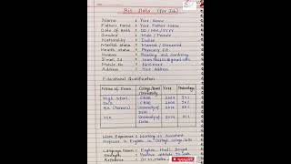 Biodata format l How to write biodata for job l how to write a CV l Curriculum vitae l Biodata [upl. by Atiugram]