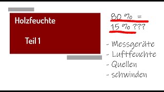 Holzfeuchte Teil 1  Holz und Luftfeuchte Messen Werte interpretieren [upl. by Donohue460]