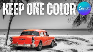 Keep One Color in Black amp White Image  Canva Tutorial [upl. by Derek342]