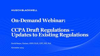 Proposed CCPA Regulations  Updates to Existing Regulations [upl. by Agnese]