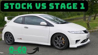 Honda Civic FN2 Type R 060 MPH  Stock vs Tuned [upl. by Lsil]