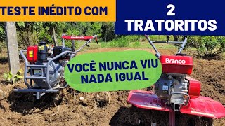 TESTANDO DOIS TRATORITOS PARA ARAR O SOLO TRATORITO A GASOLINA E TRATORITO A DIESEL BRANCO MOTORES [upl. by Harimas283]