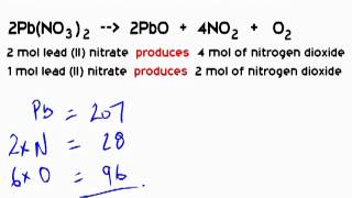 Reacting Mass Calculation Decomposition of Lead II Nitrate [upl. by Elodie]