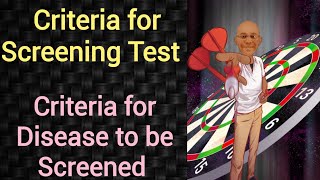 Criteria for Disease to be Screened  Criteria for Screening Test  PSM lecture  Community Medicine [upl. by Weisler]