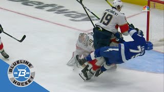 Mason Marchment slams Ross Colton in front of the crease [upl. by Toblat]