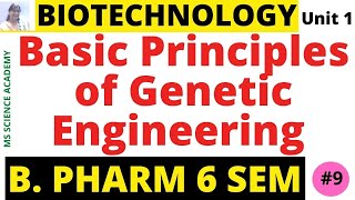 Basic Principles of Genetic EngineeringBiotechnologyUnit 1 B Pharm 6 SemLect9 [upl. by Ignacius]