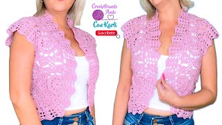 Bolero tejido a crochet  🎵Modelo “Nostalgiaquot🎵 TUTORIAL PASO A PASO [upl. by Cupo]