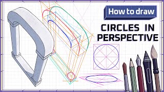 How to draw CIRCLES in Perspective  Step by Step Art Tutorial [upl. by Vaclava793]