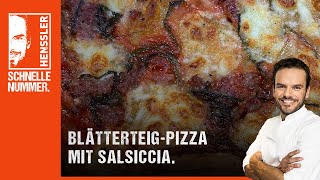 Schnelles Blätterteig Pizza mit Salsiccia Rezept von Steffen Henssler [upl. by Orimar]