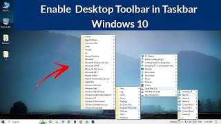 How to Add Desktop Toolbar to Taskbar on Windows 10 PC [upl. by Aihsetan]