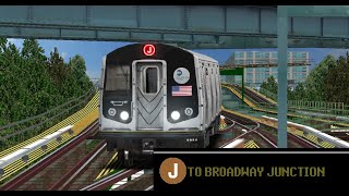 OpenBVE Special J Train To Broadway Junction R143Weekend GO [upl. by Shornick490]