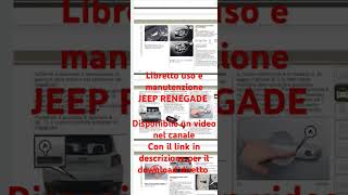 Libretto uso e manutenzione Jeep Renegade download jeeprenegade renegade [upl. by Worlock677]