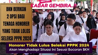 INFO TERBARU  BKN BERIKAN 2 OPSI BAGI TENAGA HONORER YANG TIDAK LOLOS SELEKSI PPPK 2024SIMAK [upl. by Nadnarb]