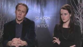 Season of The Witch Cast Interview  Robert Sheehan Nic Cage etc [upl. by Pihc]