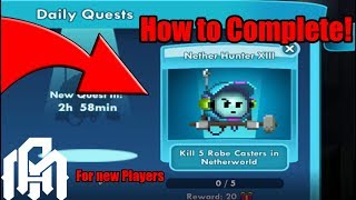 Kill 5 Robe Casters in NetherWorld How to Complete  Pixel Worlds [upl. by Lledrac106]