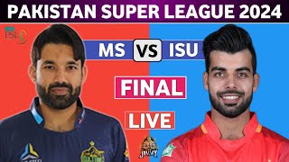 🔴Live PSL  MUL vs ISL Live  Final Match  Multan Sultans vs Islamabad United Live cricketlive [upl. by Humpage]