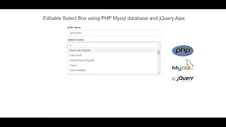 Editable Select Box using PHP Mysql database and jQuery Ajax [upl. by Artap]