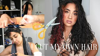 VLOG Cutting my own curls Unicorn cut Pigtail cut  KissedByKen [upl. by Akehsat845]