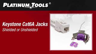 Platinum Tools How To Terminate Keystone Cat6A Jacks Toolless [upl. by Nailliw263]