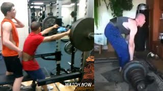 The worst spotter in the world The worst deadlift form ever Dumb Workout Fails [upl. by Floro562]