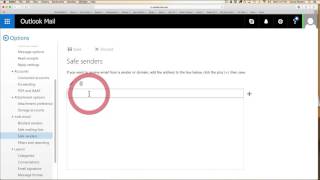 How to add to Safe Sender list  Outlook Homail Live [upl. by Ymaj]