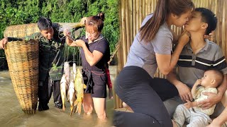 TIMELAPSE 15 days of fishing in streams making banh chung to sell building a life with my husband [upl. by Bailar930]