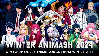 WINTER ANIMASH 2024  A Mashup of 70 Anime Songs from Winter 2024  by CosmicMashups [upl. by Janaye]