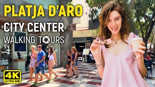 4K Platja dAro Catalonia Spain City Center Walking Tour • August 2022 [upl. by Lounge321]