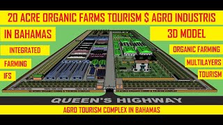 20 ACRE ORGANIC FARMS AGROTOURISM AGRO INDUSTRIS COMPLEX IN BAHAMAS 3D MODEL organic ifs bahamas [upl. by Nyltac]