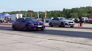 BMW M240i xDrive Coupe vs Dodge Charger SRT Hellcat 62 14 mile drag race [upl. by Aisekal]