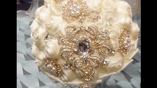 DIY How to Make Your Own Brooch Bridal Bouquet [upl. by Dent]