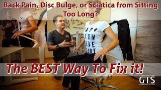 Back Pain Disc Bulge or Sciatica from Sitting too Much This will Fix it NO MEDICINE NEEDED [upl. by Keldon141]