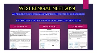 West Bengal Neet 2024  Domicile certificate  proforma A1  A2 amp B   WBMCC counseling  neet [upl. by Kotto]