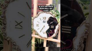 BLACK AND WHITE RESIN WALL ART CLOCK blackandwhite resinartclocks personalisedgiftsresinart [upl. by Trubow]