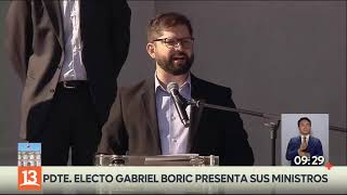 Ceremonia completa Gabriel Boric anuncia su gabinete [upl. by Aket]