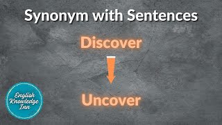 Synonyms of discover  Learn by synonyms and sentences  Synonyms example [upl. by Eckhardt]