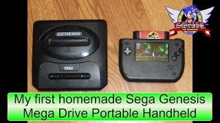 Very COOL My First Home Made Sega Genesis Mega Drive Portable Handheld [upl. by Yrokcaz]