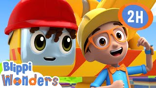 Crane  Blippi Wonders  Moonbug Kids  Play and Learn [upl. by Brigg]