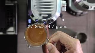 How to perfect shot espresso you Delonghi Dedica EC685 with Bottomless Portafilter Brew Ratio 12 [upl. by Singhal]