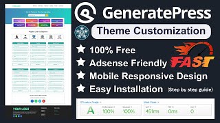 GeneratePress Theme Customization 2023  Complete Tutorial 100 Free [upl. by Adohr291]