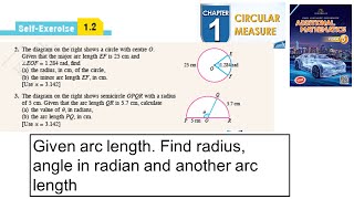 Circular measure selfexercise 12 Q2 Q3 sukatan membulat latihan kendiri 12 form 5 textbook kssm [upl. by Raviv]