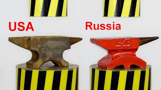 HYDRAULIC PRESS VS ANVILS OF DIFFERENT COUNTRIES [upl. by Martella]