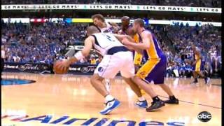 Lamar Odom flagrant 2 foul on Dirk Nowitzki [upl. by Iht]